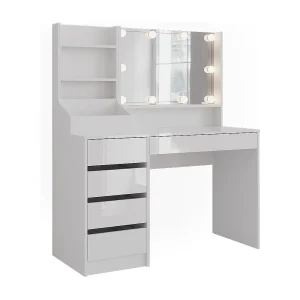 Kaptafel met licht wit/wit hoogglans 119.8×50.1×76 sherry