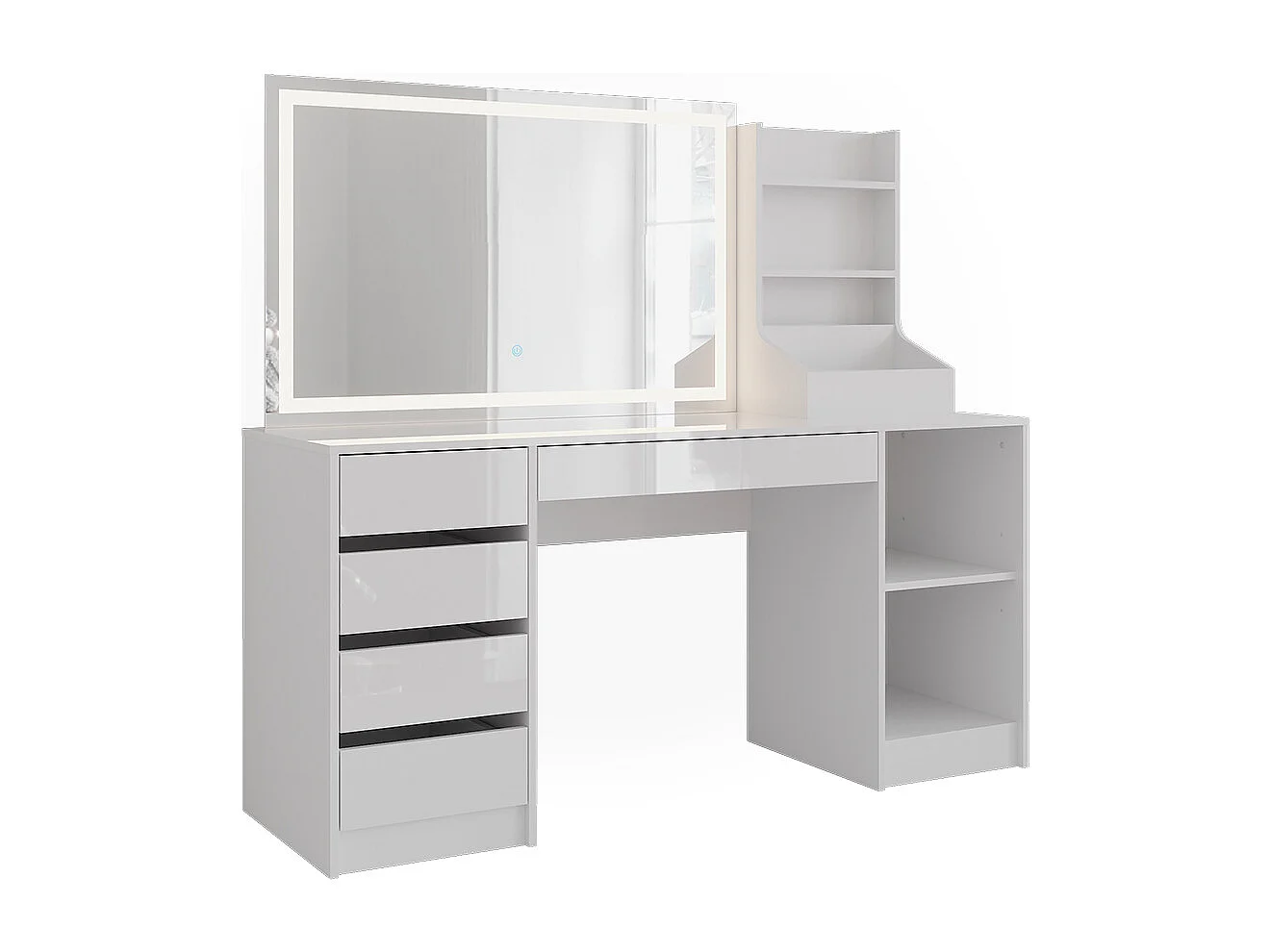 Kaptafel met licht wit/wit hoogglans 158.2x50.1x76 sherry