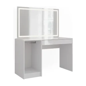 Kaptafel met licht wit/wit hoogglans 119.8×50.1×76 sherry