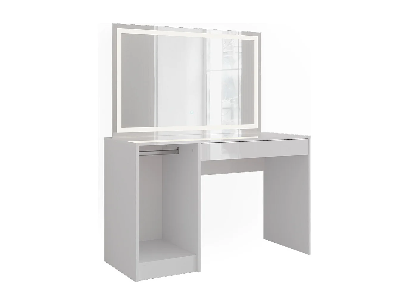 Kaptafel met licht wit/wit hoogglans 119.8x50.1x76 sherry