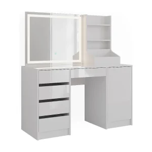 Kaptafel met licht wit/wit hoogglans 128.2×50.1×76 sherry