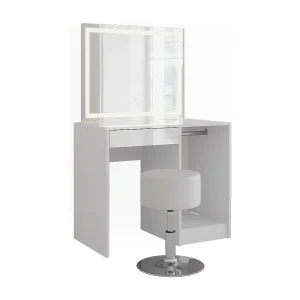 Kaptafel set met kruk wit/wit hoogglans 89.8×50.1×76 sherry Kaptafel set met kruk wit/wit hoogglans 89.8×50.1×76 sherry