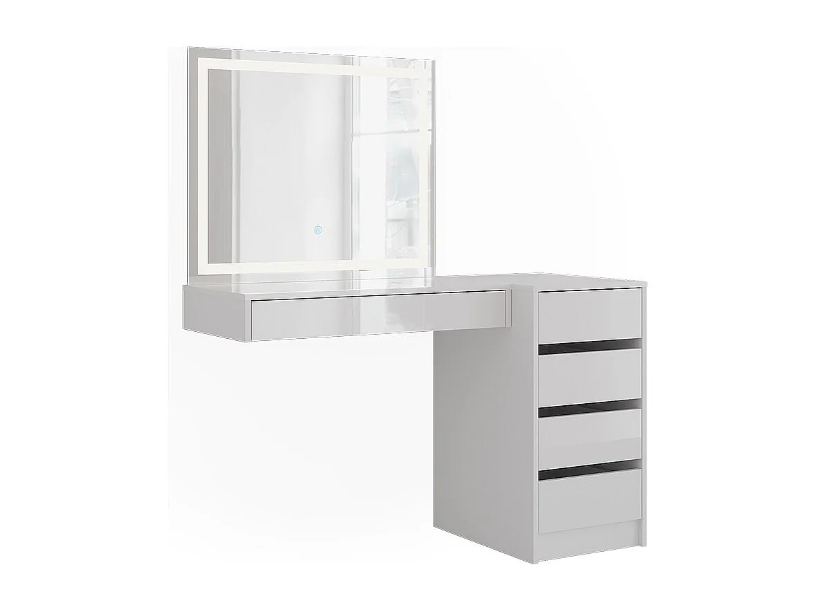 Kaptafel met licht wit/wit hoogglans 81.4x50.1x76 sherry