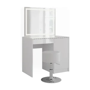 Kaptafel set met kruk wit/wit hoogglans 89.8×50.1×76 sherry Kaptafel set met kruk wit/wit hoogglans 89.8×50.1×76 sherry