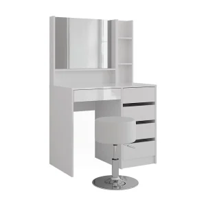 Kaptafel wit/wit hoogglans 89.8×50.1×76 sherry Kaptafel wit/wit hoogglans 89.8×50.1×76 sherry