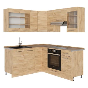 Hoekkeuken krachtige eik goud 190x46x81.6 fame-line Hoekkeuken krachtige eik goud 190x46x81.6 fame-line