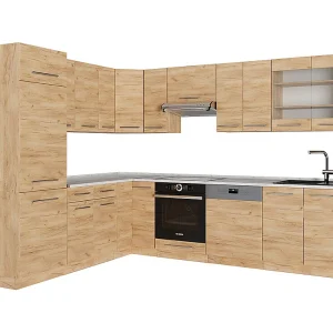 Hoekkeuken krachtige eik goud 227x60x81.6 fame-line Hoekkeuken krachtige eik goud 227x60x81.6 fame-line