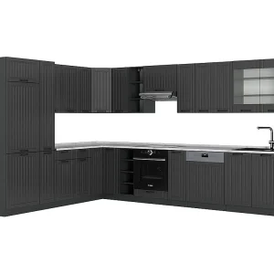 Hoekkeuken donkergrijs 347x60x81.6 fame-line Hoekkeuken donkergrijs 347x60x81.6 fame-line