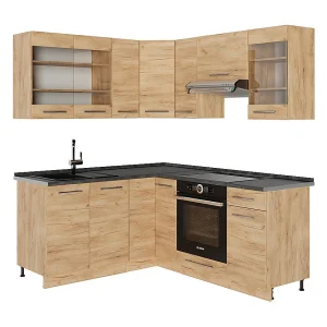 Hoekkeuken krachtige eik goud 190x60x81.6 fame-line Hoekkeuken krachtige eik goud 190x60x81.6 fame-line