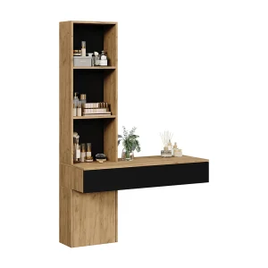 Kaptafel eiken/zwart 100x40x155 melora Kaptafel eiken/zwart 100x40x155 melora