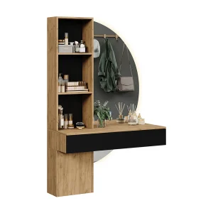 Kaptafel eiken/zwart 100x40x155 melora Kaptafel eiken/zwart 100x40x155 melora