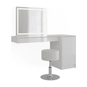 Kaptafel set met kruk wit 100×40.1×12 sherry Kaptafel set met kruk wit 100×40.1×12 sherry