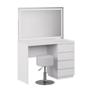 Kaptafel set met kruk wit 110x45x77.2 viktoria Kaptafel set met kruk wit 110x45x77.2 viktoria