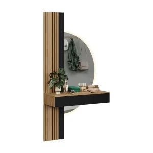 Kaptafel met licht eiken/zwart 100x40x205 melina