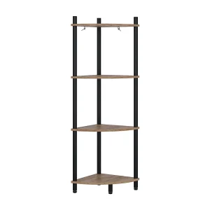 Hoekrek eik goud/antraciet 29x29x102.5 bivio