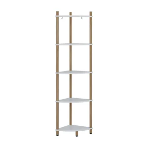 Hoekrek wit/dennenhout 29x29x133 bivio Hoekrek wit/dennenhout 29x29x133 bivio