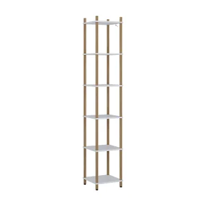 Hoekrek wit/dennenhout 30x30x163.5 bivio Hoekrek wit/dennenhout 30x30x163.5 bivio