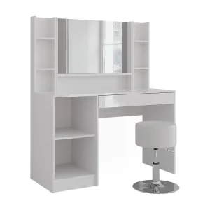 Kaptafel wit/wit hoogglans 119.8×50.1×76 sherry