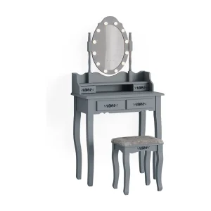 Kaptafel set met kruk grijs 75x40x146.5 maggie Kaptafel set met kruk grijs 75x40x146.5 maggie