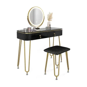 Kaptafel set met kruk zwart 100x40x126 grace Kaptafel set met kruk zwart 100x40x126 grace