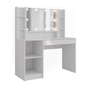 Kaptafel wit/wit hoogglans 119.8×50.1×76 sherry