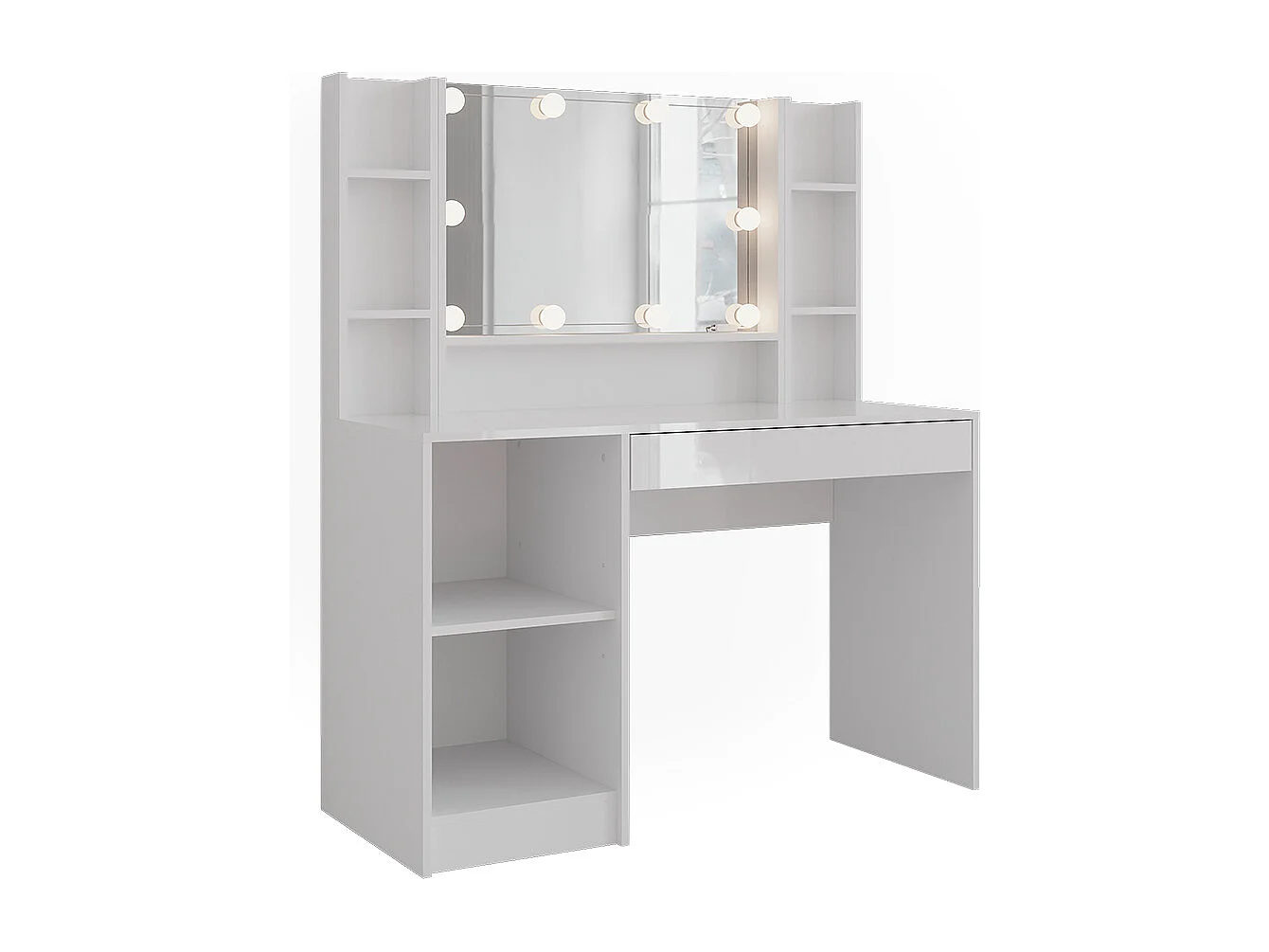 Kaptafel wit/wit hoogglans 119.8x50.1x76 sherry