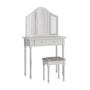 Kaptafel set met kruk wit 80x40x133.5 kate Kaptafel set met kruk wit 80x40x133.5 kate