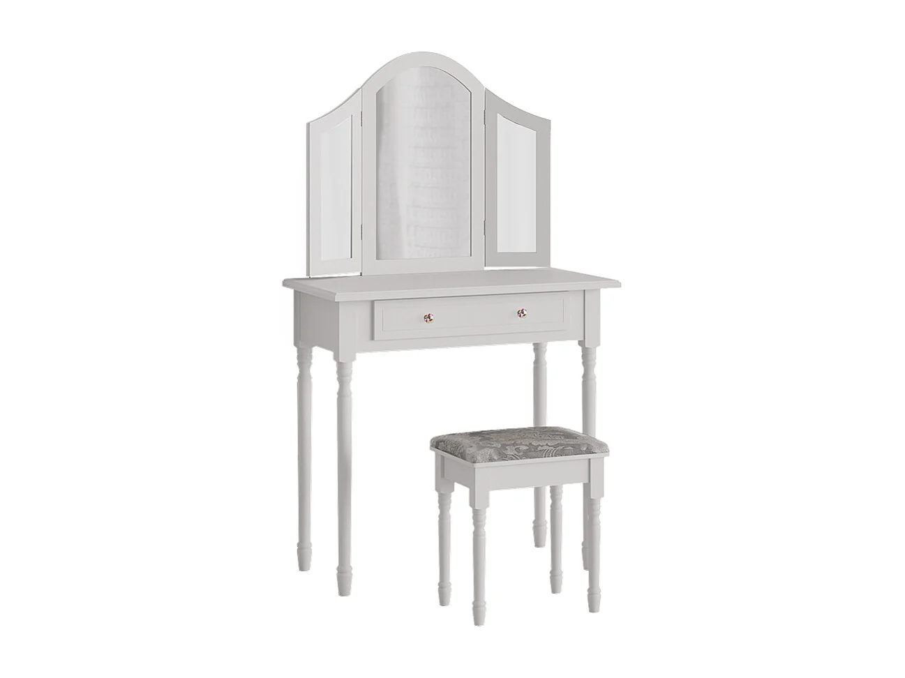 Kaptafel set met kruk wit 80x40x133.5 kate