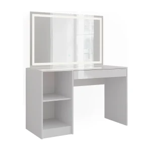 Kaptafel met licht wit/wit hoogglans 119.8×50.1×76 sherry