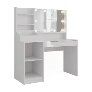 Kaptafel wit/wit hoogglans 119.8×50.1×76 sherry