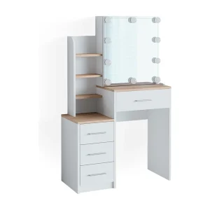 Kaptafel met licht wit/sonoma 36x80x131.6 conrada
