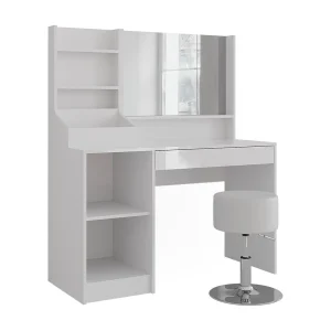 Kaptafel wit/wit hoogglans 119.8×50.1×76 sherry