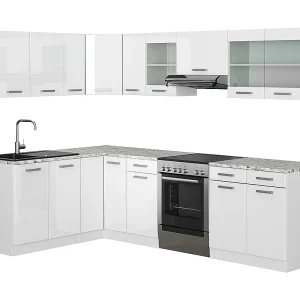 Hoekkeuken wit hoogglans/wit 270x60x81.6 rick Hoekkeuken wit hoogglans/wit 270x60x81.6 rick