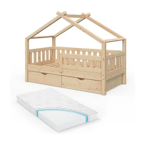 Huisbed natuurlijk hout 167.6×87.6×133.6 design Huisbed natuurlijk hout 167.6×87.6×133.6 design