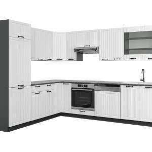 Hoekkeuken landhuis wit/antraciet 287x46x81.6 fame-line Hoekkeuken landhuis wit/antraciet 287x46x81.6 fame-line