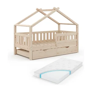 Huisbed natuurlijk hout 167.6×87.6×133.6 design Huisbed natuurlijk hout 167.6×87.6×133.6 design