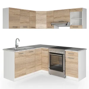 Hoekkeuken sonoma/wit 190x60x81.6 rick Hoekkeuken sonoma/wit 190x60x81.6 rick