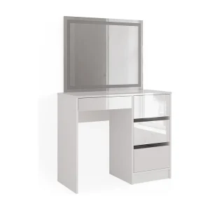 Kaptafel met licht wit hoogglans 90x40x75 sherry