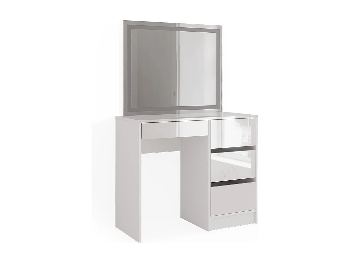 Kaptafel met licht wit hoogglans 90x40x75 sherry