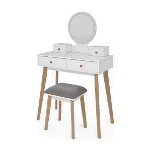 Kaptafel set met kruk wit 80x41x127.5 finya Kaptafel set met kruk wit 80x41x127.5 finya