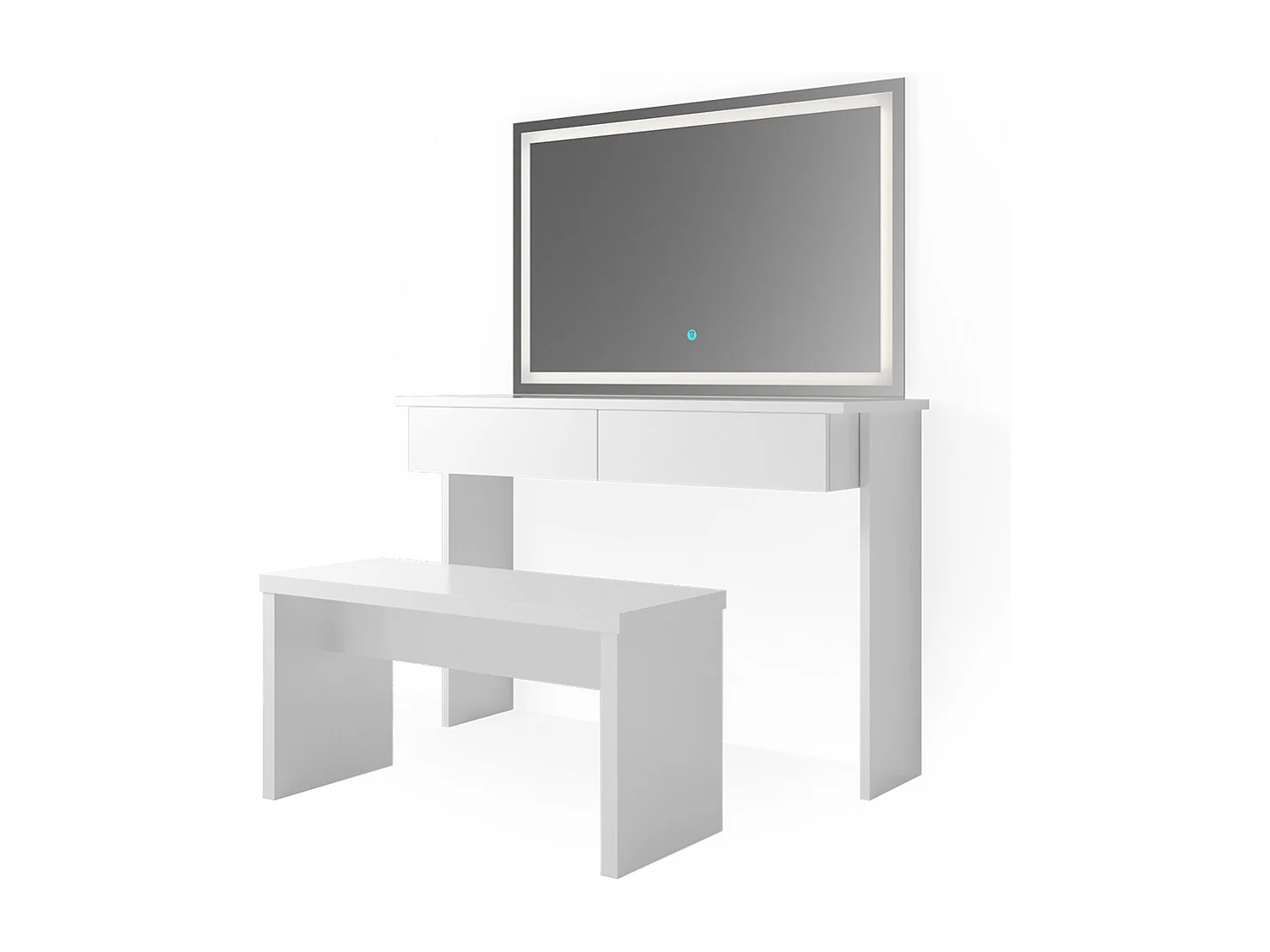 Kaptafel set met kruk wit 120x40x83 azur