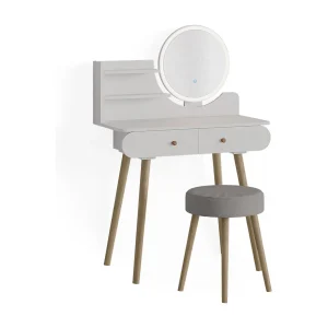 Kaptafel set met kruk wit 80x40x121 edda Kaptafel set met kruk wit 80x40x121 edda