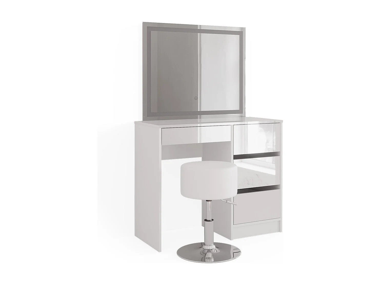 Kaptafel set met kruk wit 90x40x75 sherry