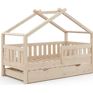 Huisbed natuurlijk hout 167.6×87.6×133.6 design Huisbed natuurlijk hout 167.6×87.6×133.6 design
