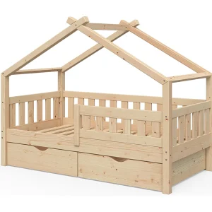 Huisbed natuurlijk hout 167.6×87.6×133.6 design Huisbed natuurlijk hout 167.6×87.6×133.6 design