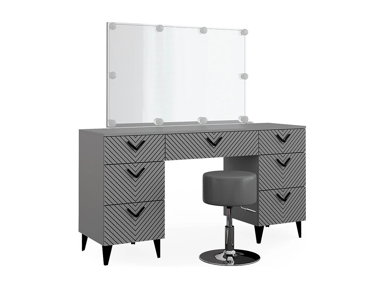 Kaptafel set met kruk grijs 150x45x78.1 anett