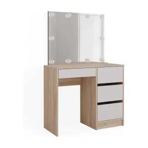Kaptafel met licht sonoma 90x40x75 sherry