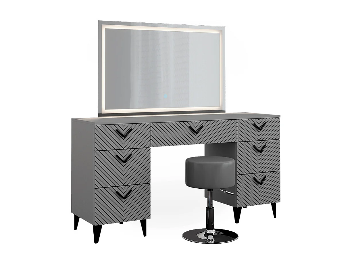 Kaptafel set met kruk grijs 150x45x78.1 anett