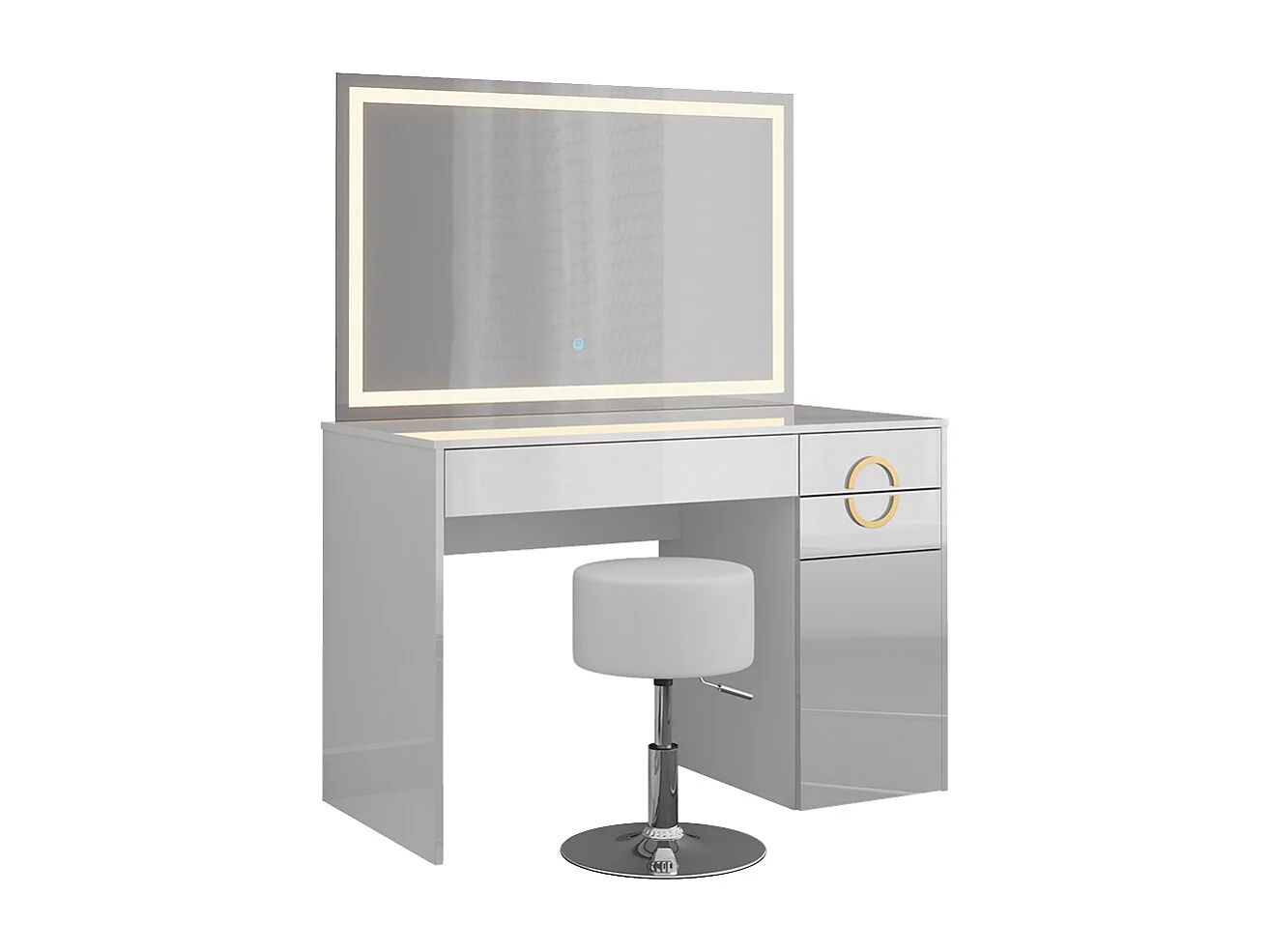 Kaptafel set met kruk wit 115x55x76.4 adela