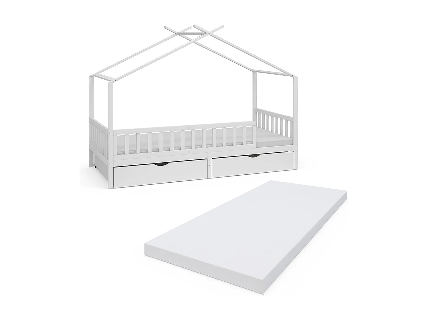 Huisbed wit 206x96x155 franka